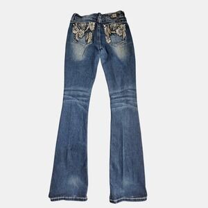 Miss Me Chloe Boot Jeans Bling Embellished Embroidered 25x33 Rockabilly Cowgirl